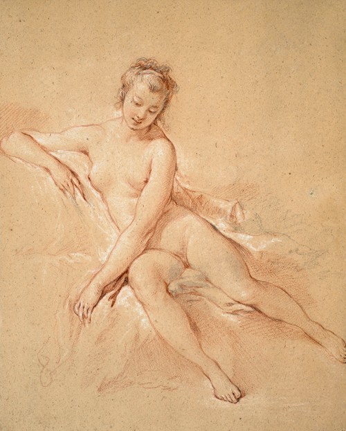 A seated female nude by François Boucher Artvee