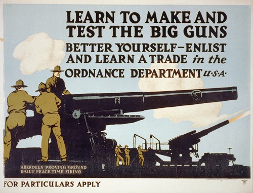 Learn to make and test the big guns - better yourself, enlist and learn a trade in the Ordnance Dept. (1919)