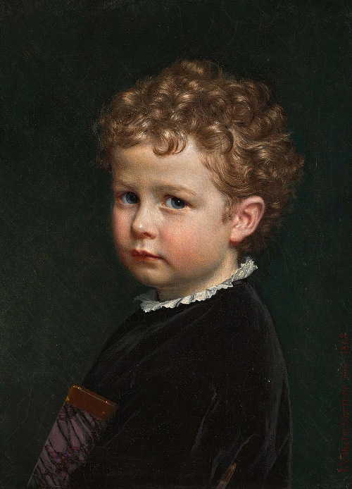 Boy with curly hair by Johan Vilhelm Gertner - Artvee