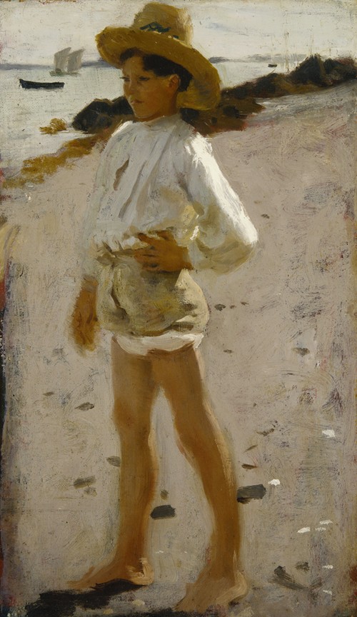 Young Boy on the Beach, Sketch for 'Oyster Gatherers of Cancale' by John  Singer Sargent - Artvee