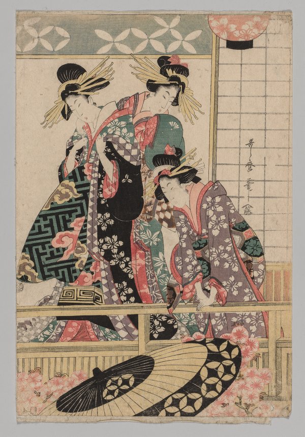 Yoshiwara Women Looking into the Street at Springtime (1753-1806)