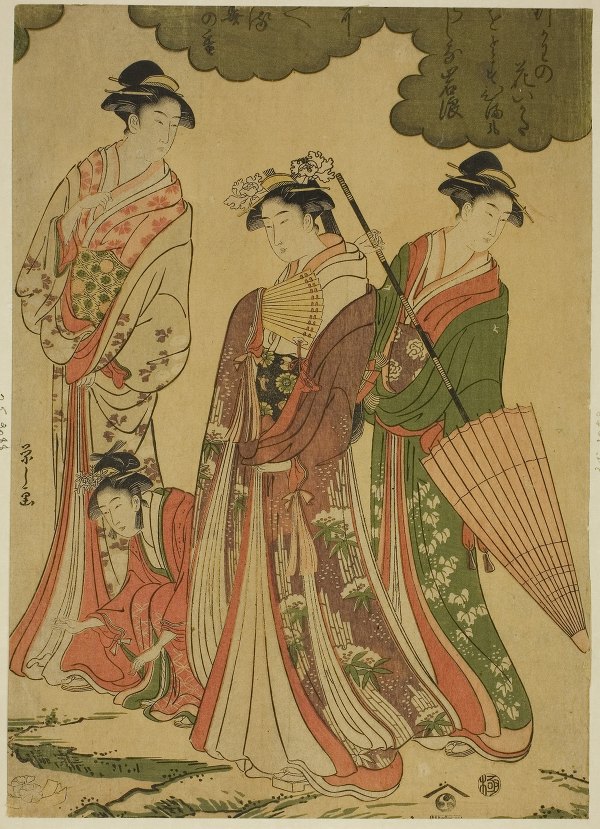 Women Viewing Cherry Blossoms II (c. 1793)