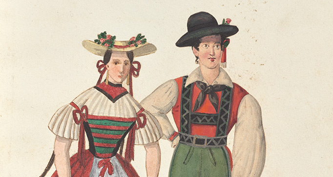 Costume designs for the ballet La Pastorella Svizzera